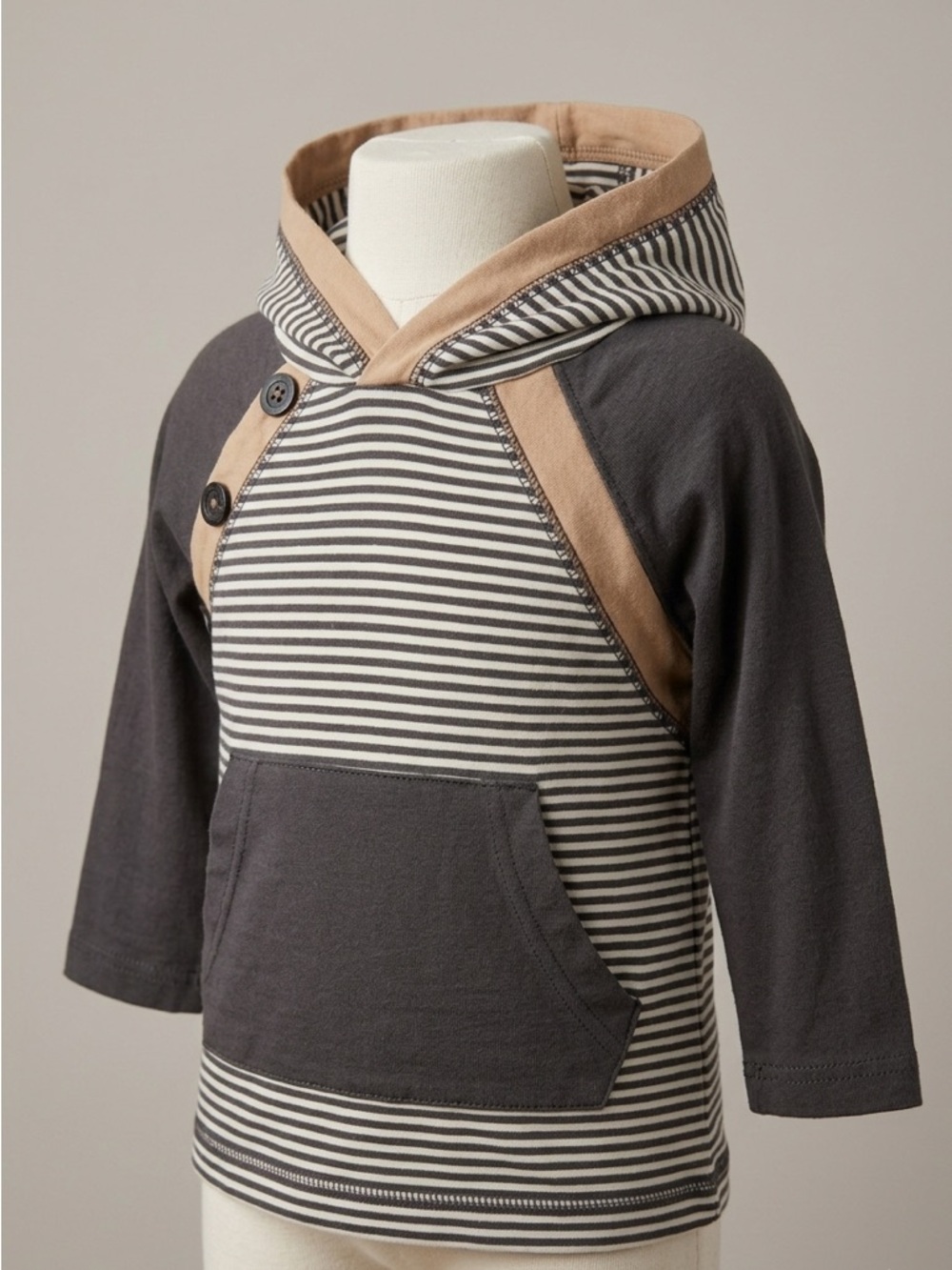 Tommy Bahama Striped Raglan Pullover Hoodie Pocket Top Baby Boy 12M